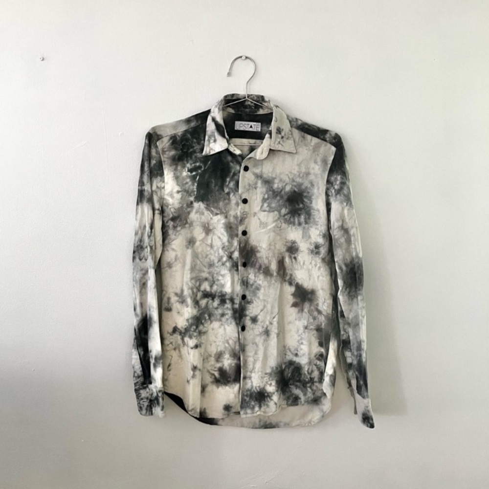 Hand-Dyed Raw Silk Button Down
